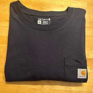 Carhartt T-Shirt Mens 4XL Loose Fit Short-Sleeve Pocket Polo Navy Used/Good